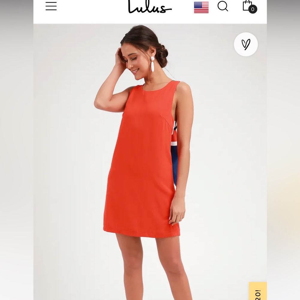 Lulus orange multistripe tie-back dress